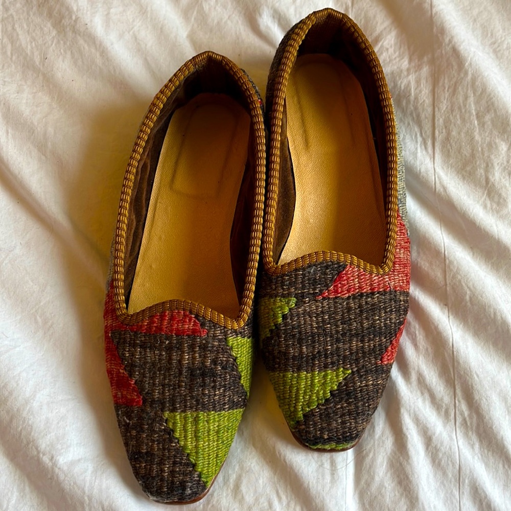 Artemis KILIM Wool Loafers Sz 8-9 Handmade EUC Sz 8